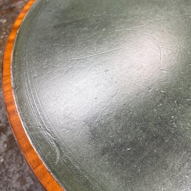 Manor House Round Leather Top Pedestal Table, Mid 19th Century For Sale - Image 9 of 12