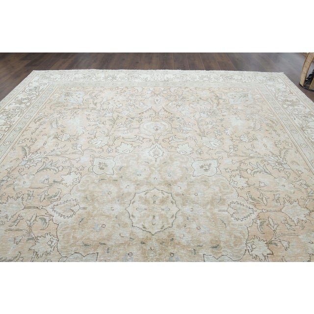 1970s 1970s Vintage Persian Handknotted Wool Orange Oversize Area Rug For Sale - Image 5 of 11