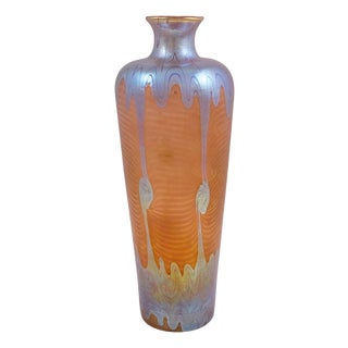 Art Nouveau PG 1/214 Vase in Orange, Blue and Silver Glass from Johann Loetz Witwe, 1901 For Sale