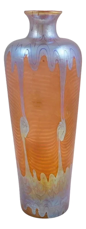 Art Nouveau PG 1/214 Vase in Orange, Blue and Silver Glass from Johann Loetz Witwe, 1901