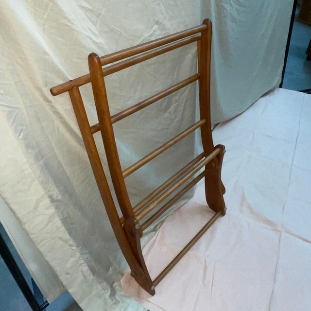 Mid Century Modern Danish Style Wooden Quilt Rack Chairish
