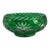Vintage Elegant Crystal Bohemian Cut to Clear Green Candy Dish Bowl For Sale
