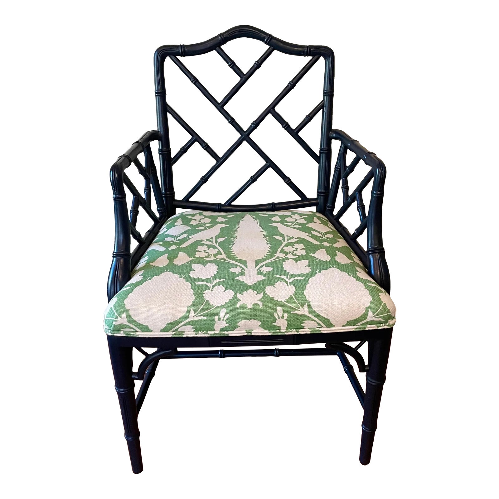 C. R. Laine Navy Blue “Betty” Arm Chair Chairish