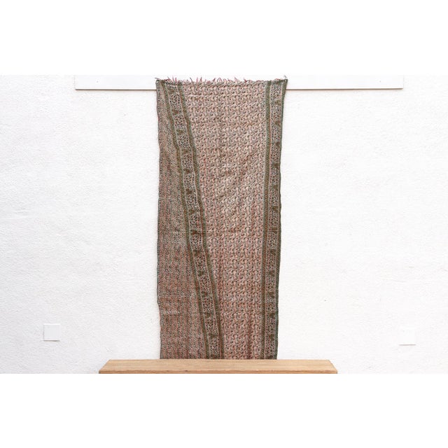 Saffron Silk Kantha Reversible Throw For Sale In Los Angeles - Image 6 of 10