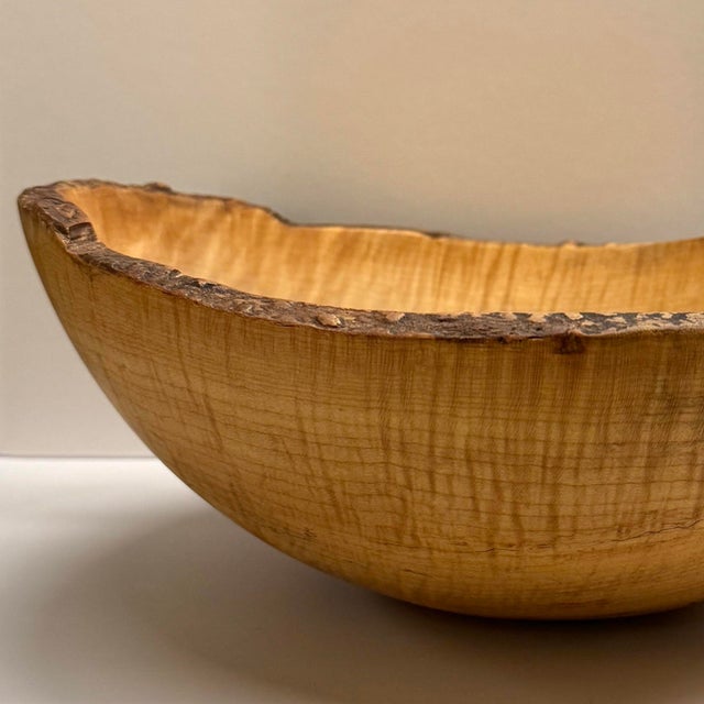 Contemporary Handcrafted One-Of-A-Kind Spalted Maple Serving Bowl by Spencer Peterman, Signed For Sale - Image 3 of 9