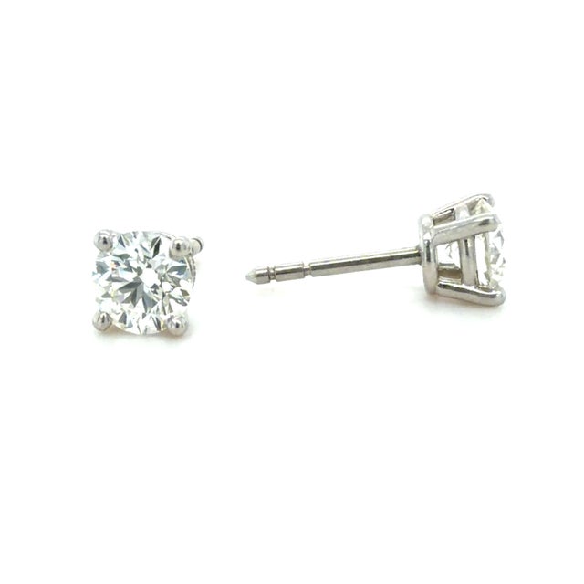 Early 21st Century Tiffany & Co. 1.42 Carat Round Brilliant Cut Diamond Stud Earrings, Pair For Sale - Image 5 of 8