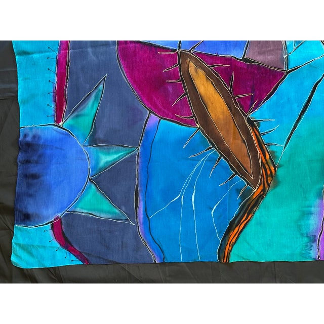 Surrealist Painting on Textile Silk Fabric Panel For Sale - Image 10 of 11