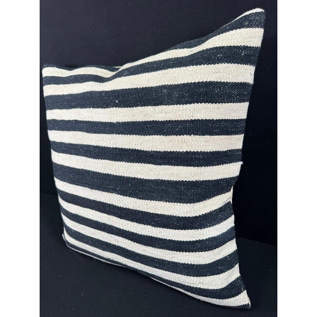 Turkish Hemp Pillow Cushion Natural Beige Black Pillow Cushion Cover 24"x24" #30346 Enhance your home decor with our Kilim...