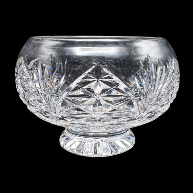 This is a vintage rose bowl. An English, lead crystal decorative posy or potpourri dish, dating to the late 20th century,...