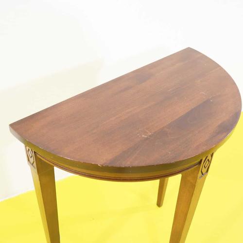 Wall-Mounted Semi-Circular Carved Wooden Table For Sale - Image 3 of 7