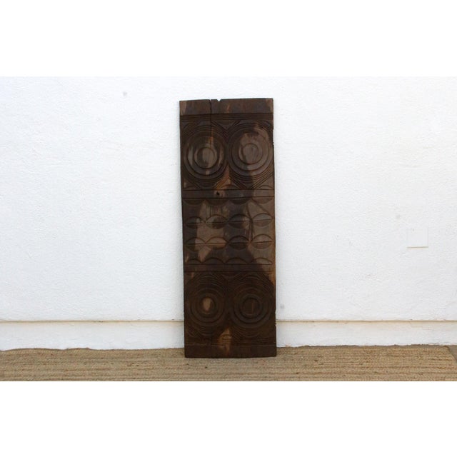 Dark Sun & Moon African Carved Panel For Sale - Image 4 of 6
