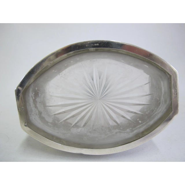 Metal Antique Mauser Sterling Silver Repousse Cherub Overlay Etched Crystal Decanter For Sale - Image 7 of 13