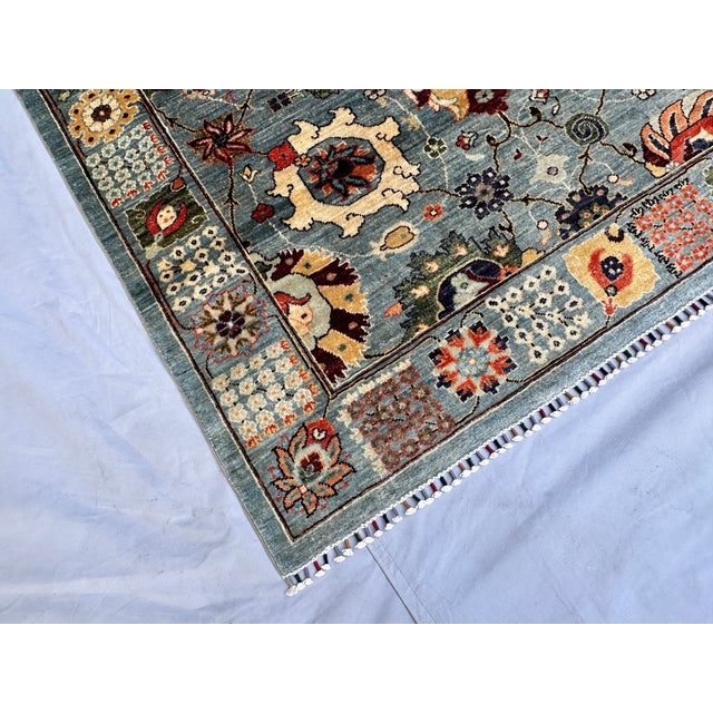 Hand-Knotted Afghan Suzani Chobi Wool Area Rug - 8'11" X 11'11" For Sale - Image 9 of 13