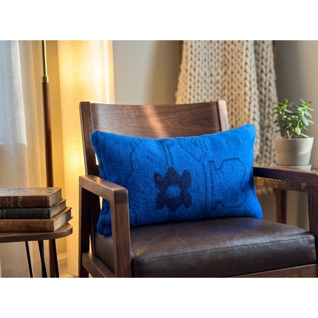 Vintage Turkish Wool Geometric Tribal Lumbar Pillow For Sale - Image 4 of 9