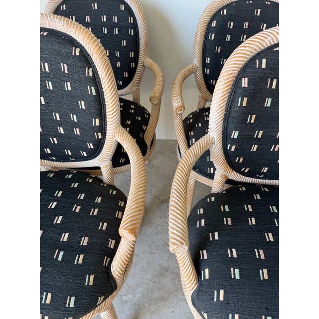 1970’s Italian Marcello Mioni Carved Wood Dining Chairs – Set of 6 For Sale - Image 4 of 12