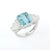French Modern 5.79 Carats Aquamarine and Diamond Ring Size 7 For Sale - Image 4 of 7