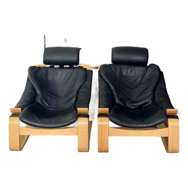 A Sculptural Set of Kroken “Pigeon” Armchairs Attributed to Åke Fribytter for Nelo Möbel, Circa 1970s For Sale