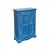 Revamp your space with the captivating Distressed Blue Lacquer Slim Narrow Single Door Side Cabinet Chest. This elegant...