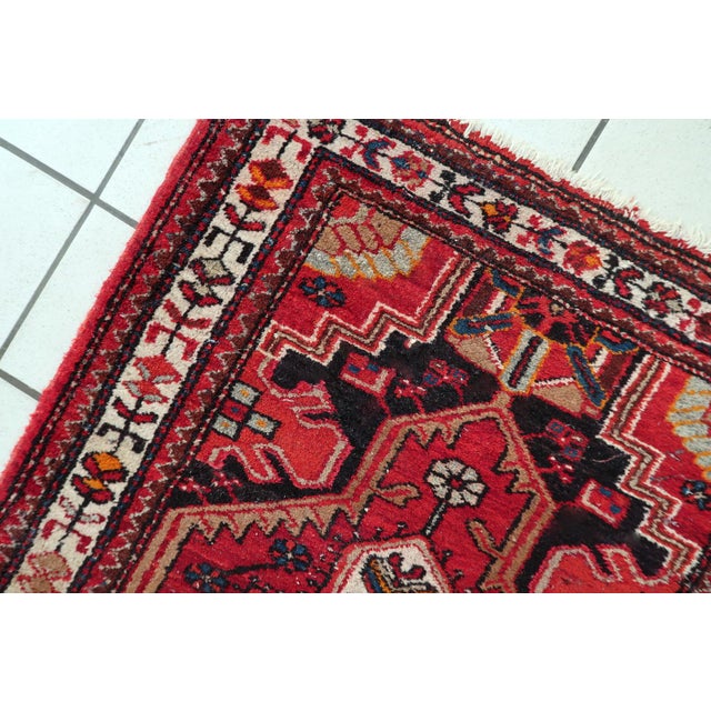 Textile 1920s, Antique Persian Hamadan Rug 2' X 4' For Sale - Image 7 of 10