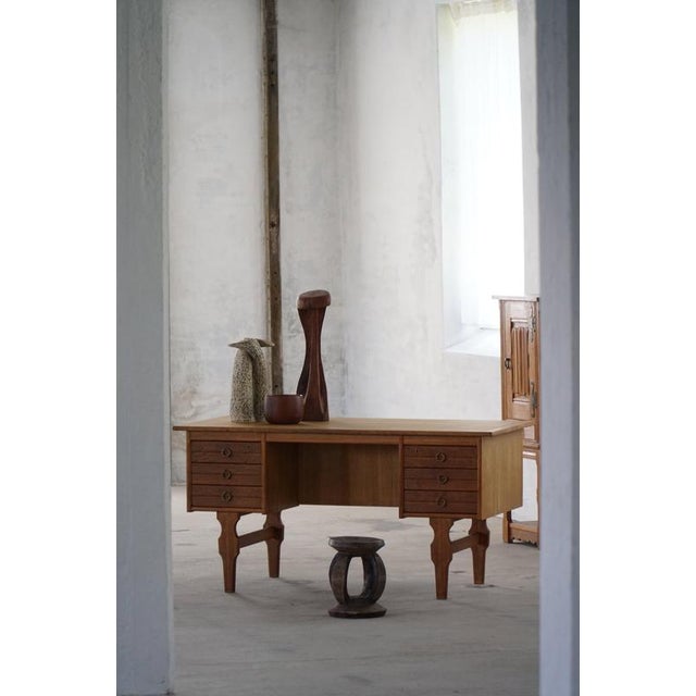 Danish Freestanding Desk in Oak by Henning Kjærnulf, 1950s For Sale - Image 14 of 15