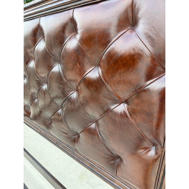 Bernhardt Tufted Lather Headboard King Size Bed For Sale - Image 10 of 12