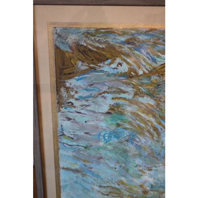 John Velardi Sailboat at Sea Framed Pastels on Paper For Sale - Image 11 of 11