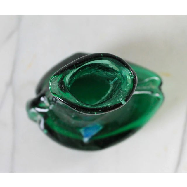 Bottle Green Vintage Norwegian Green Glass Vase / Bottle Lofot Design For Sale - Image 8 of 9