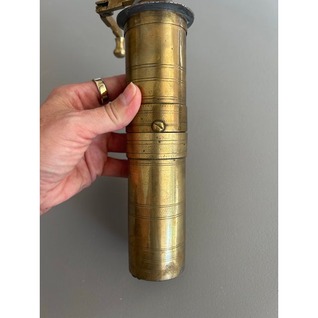 Turkish Early 20th Century Brass Ottoman Turkish Coffee/Spice Grinder Mill 9” Tall For Sale - Image 3 of 7