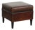 Dark Sheepskin Ottoman with Black Piping For Sale
