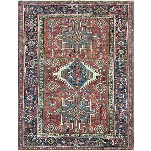 Antique Persian Karaja Rug 4'11" X 6'5" For Sale - Image 11 of 11