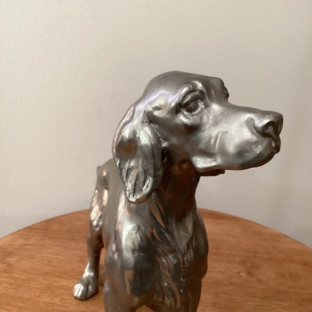 Silver Vintage Silver Plate Irish Setter Hunting Dog Sculpture For Sale - Image 8 of 12