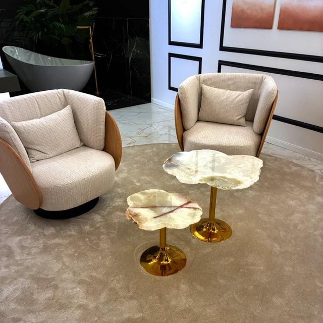 White Onyx Nesting Tables by Forzini, Set of 2 For Sale - Image 13 of 13