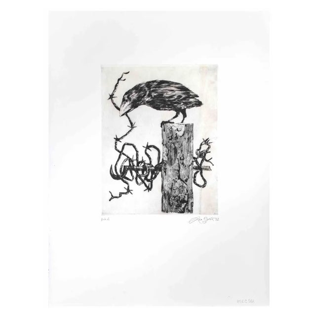 Leo Guida, Crow, Etching, 1972 For Sale