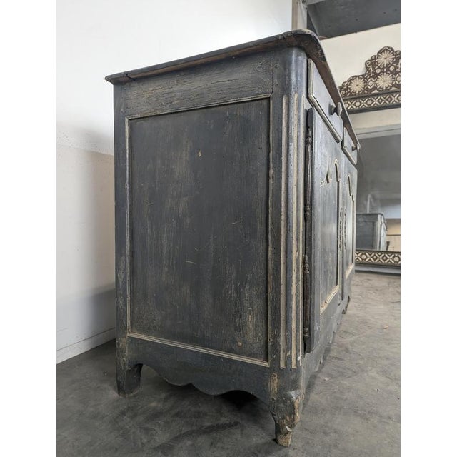 Black Louis XV Style Buffet in Black Patinated Oak For Sale - Image 8 of 11