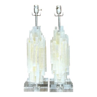 Vintage Boho Stacked Crystal Lamps - a Pair For Sale