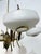 Gold 6-Light Chandelier in Brass, Wood and Opal Glass in the style of Stilnovo, 1950 For Sale - Image 8 of 11
