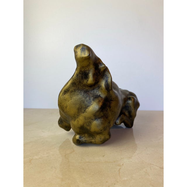 Signed Mid-Century Modern Brutalist Ceramic Bull Sculpture by Boštjan Putrih, 1970s For Sale - Image 4 of 10