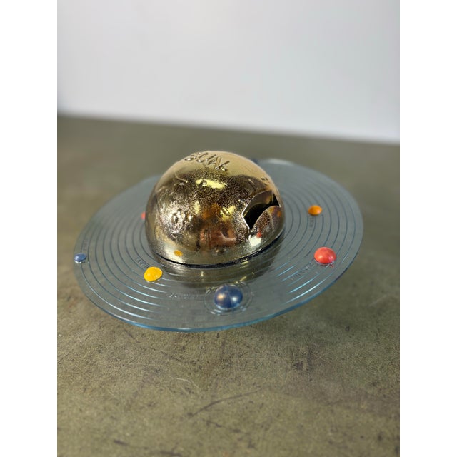 Mid-Century Modern Atomic Era MCM Vacumet Inc. Gold "Solar System" Coin Bank For Sale - Image 3 of 11