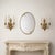 Metal Mid-Century Italian Design Gold Oval Wall Mirror For Sale - Image 7 of 7