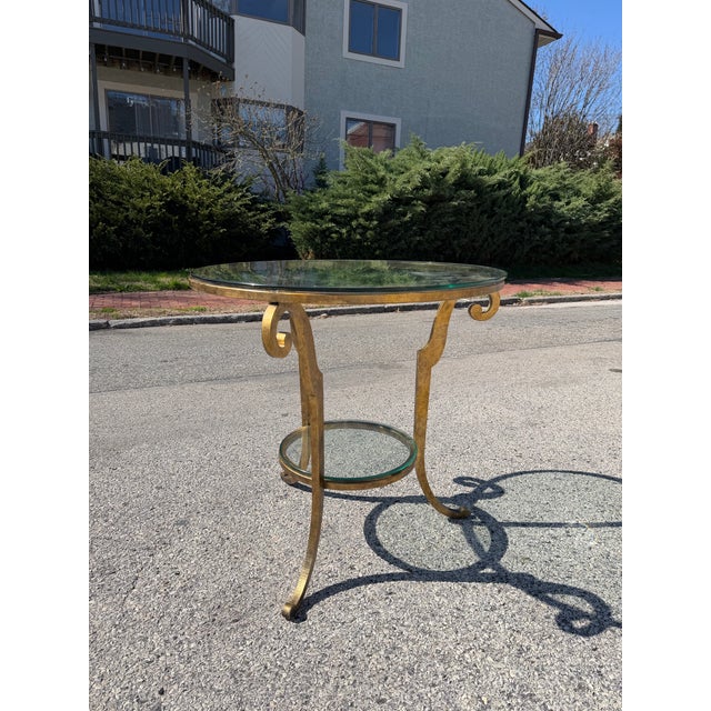 Metal 1960s Hollywood Regency Gilt Iron Side Table For Sale - Image 7 of 7