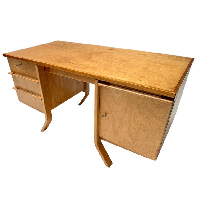 Wood Mid-Century Modern EB04 Desk by Cees Braakman for Pastoe, 1950s For Sale - Image 7 of 17