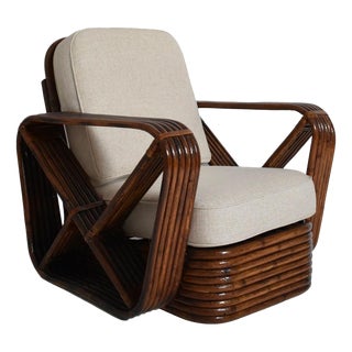 Vintage Rattan Lounge Chair, 1940s For Sale