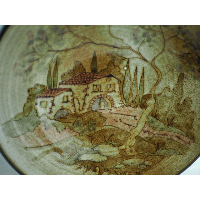 Ceramic Mid-Century Paulet French Landscape Olive Fruit Bowl / Plate For Sale - Image 7 of 13