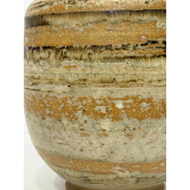 Late 20th Century Mid-Century Modern Organic Studio Art Pottery Vase, Signed For Sale - Image 5 of 7