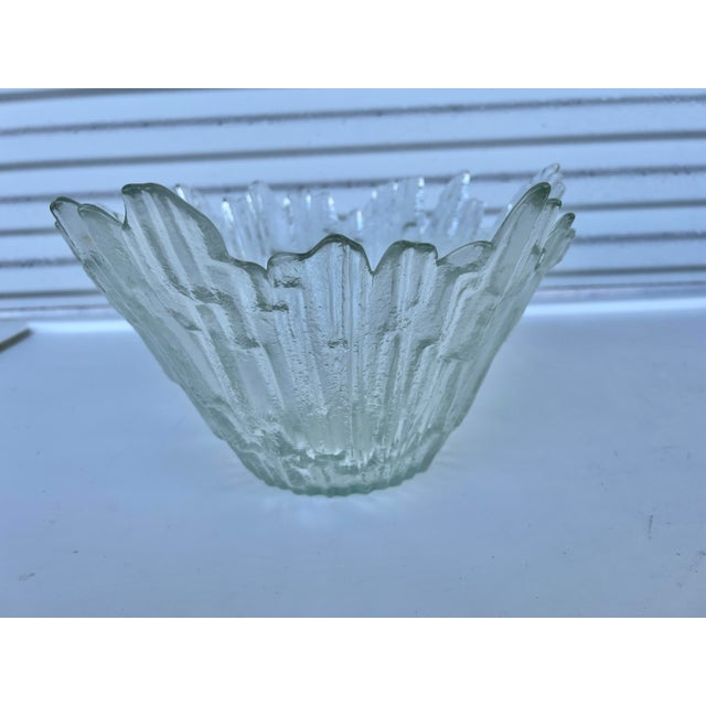 Mid-Century Modern Mid Century Ice Style Art Glass Bowl / Northern Lights For Sale - Image 3 of 8