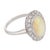 Mid Century Opal Old European Cut Diamond Platinum Cluster Ring, Size 6 For Sale - Image 4 of 6