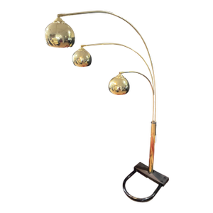 1970s Anthony of California Oversized Triple Arc Brass Floor Lamp