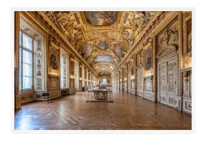 The Golden Room at Louvre by Richard Silver in White Framed Paper, Medium Art Print