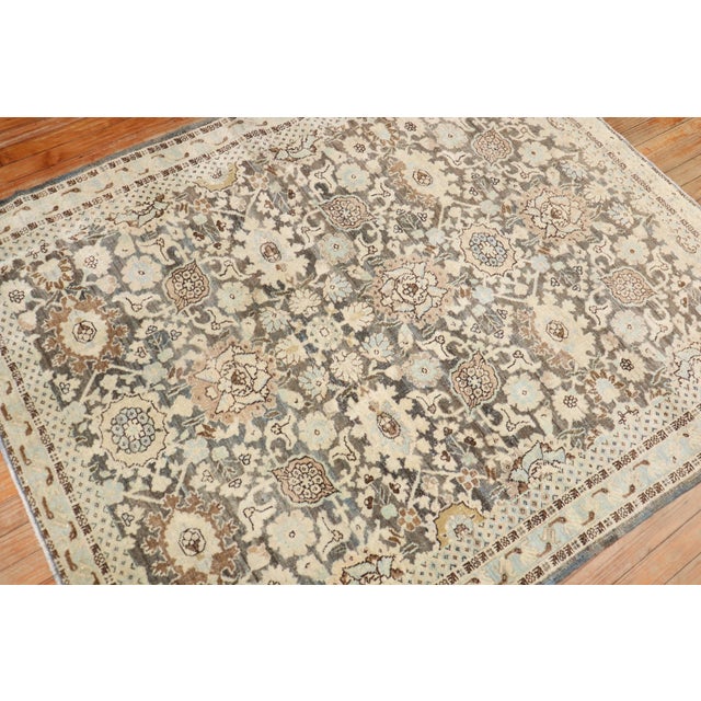 Early 20th Century Early 20th Century Zabihi Collection Brown Persian Malayer Rug - 4'7" x 5'9" For Sale - Image 5 of 8