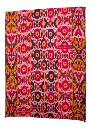 Late 19th Century Silk Ikat Uzbekistan Tribal Weaving